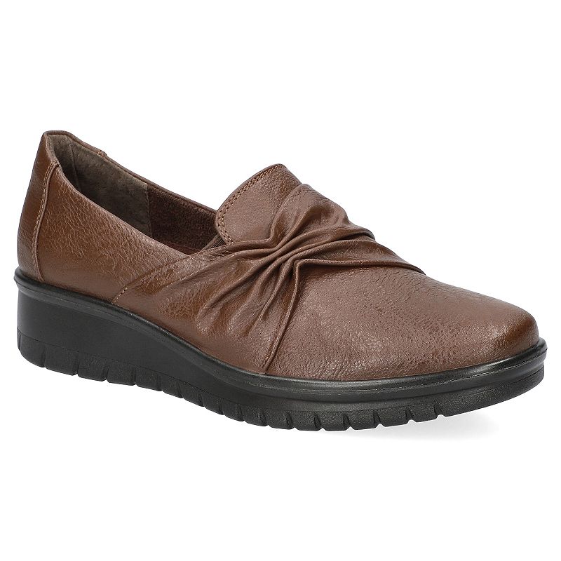 Easy Street Women's Faith Comfort Bow Detail Slip-on Shoes, Size: 8, Brown