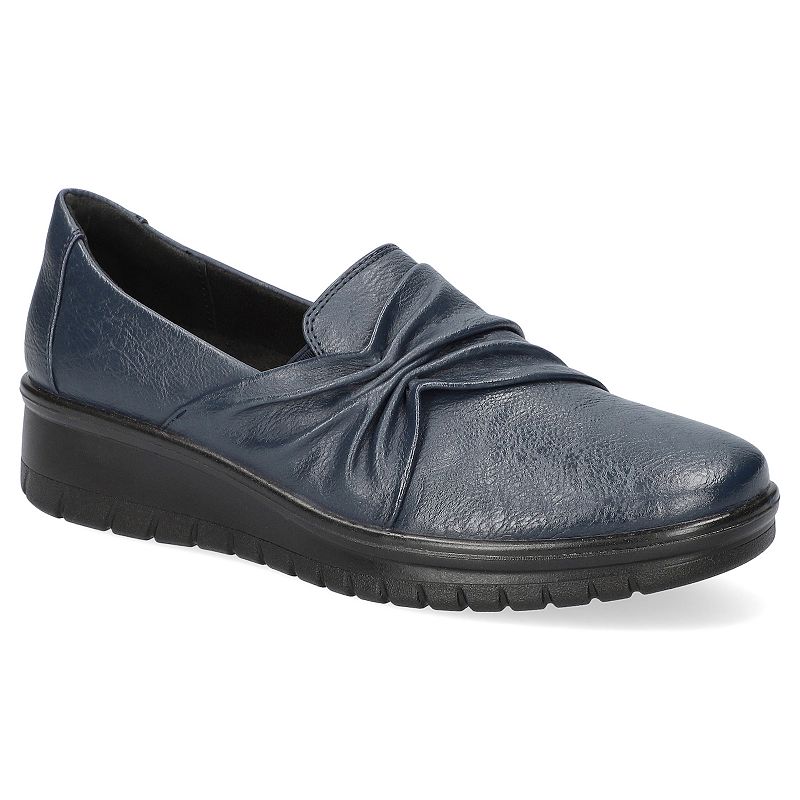 Easy Street Women's Faith Comfort Bow Detail Slip-on Shoes, Size: 6.5 XW, Blue