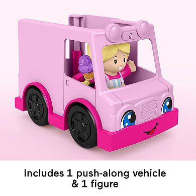 Fisher Price Little People Barbie Ice Cream Truck Push-Along Toy Car with Character Figure