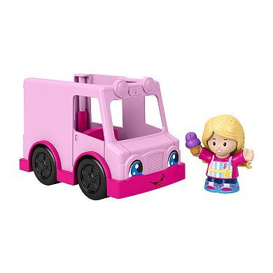 Fisher Price Little People Barbie Ice Cream Truck Push-Along Toy Car with Character Figure