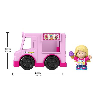 Fisher Price Little People Barbie Ice Cream Truck Push-Along Toy Car with Character Figure