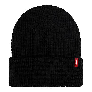 Men's Levi's® Waffle Beanie Hat & Buffalo Plaid Scarf Set