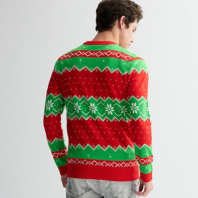 Men's Meowy Catmas Graphic Intarsia Sweater