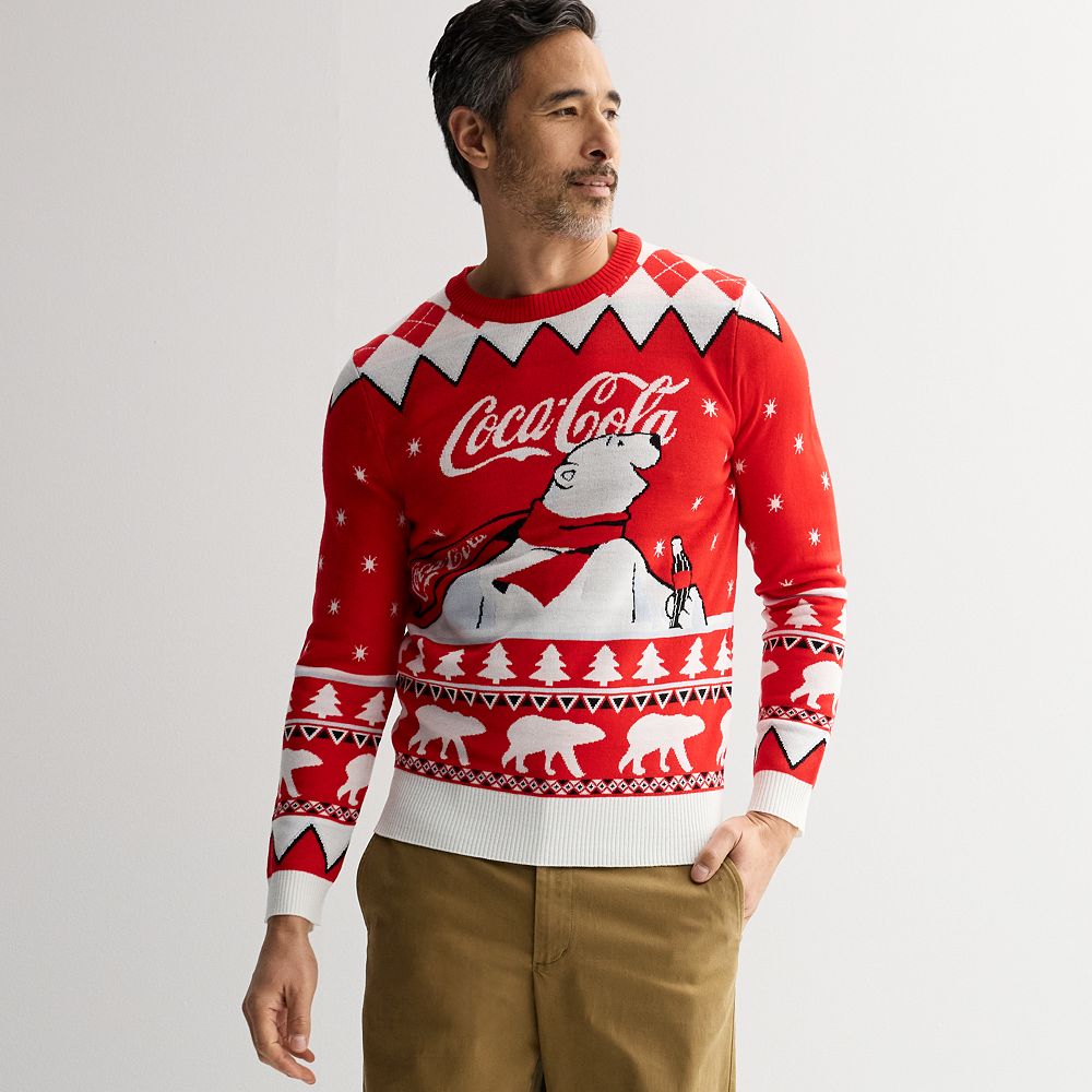Men's Coca-Cola Polar Bear Graphic Intarsia Sweater