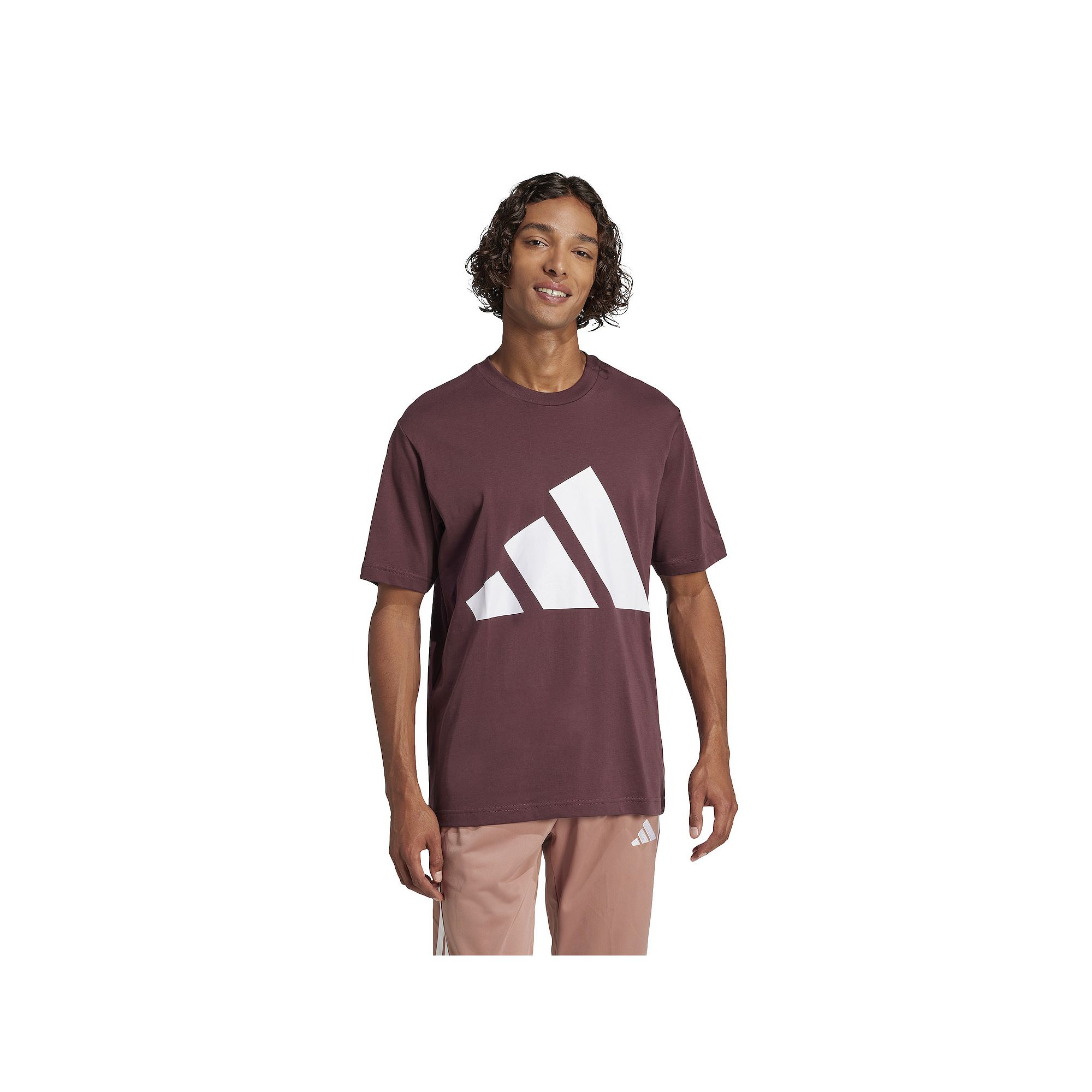 Mens adidas Essentials Big Logo Sportswear T-Shirt, Size: Small, Aurora Re