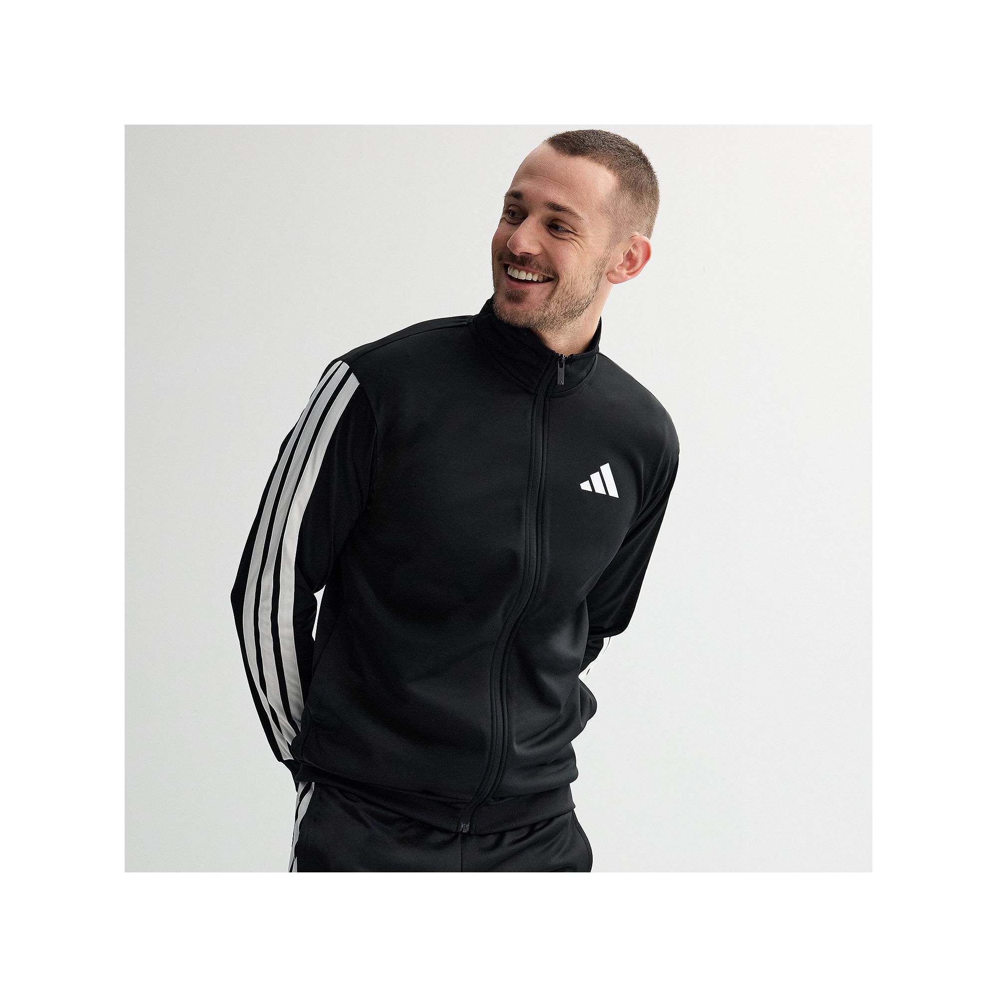 Mens adidas 3-Stripes Tricot Regular Sportswear Track Jacket, Size: Large,