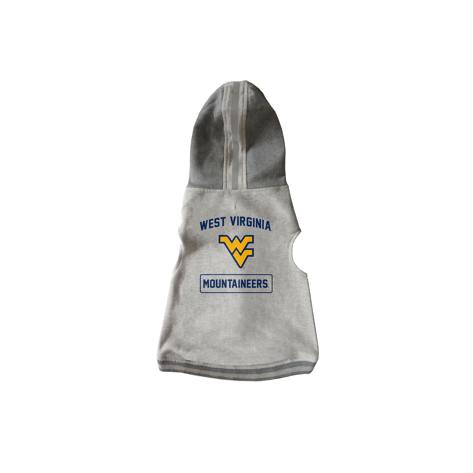 NCAA West Virginia Mountaineers Pet Hooded Crewneck, Size: XL, Grey