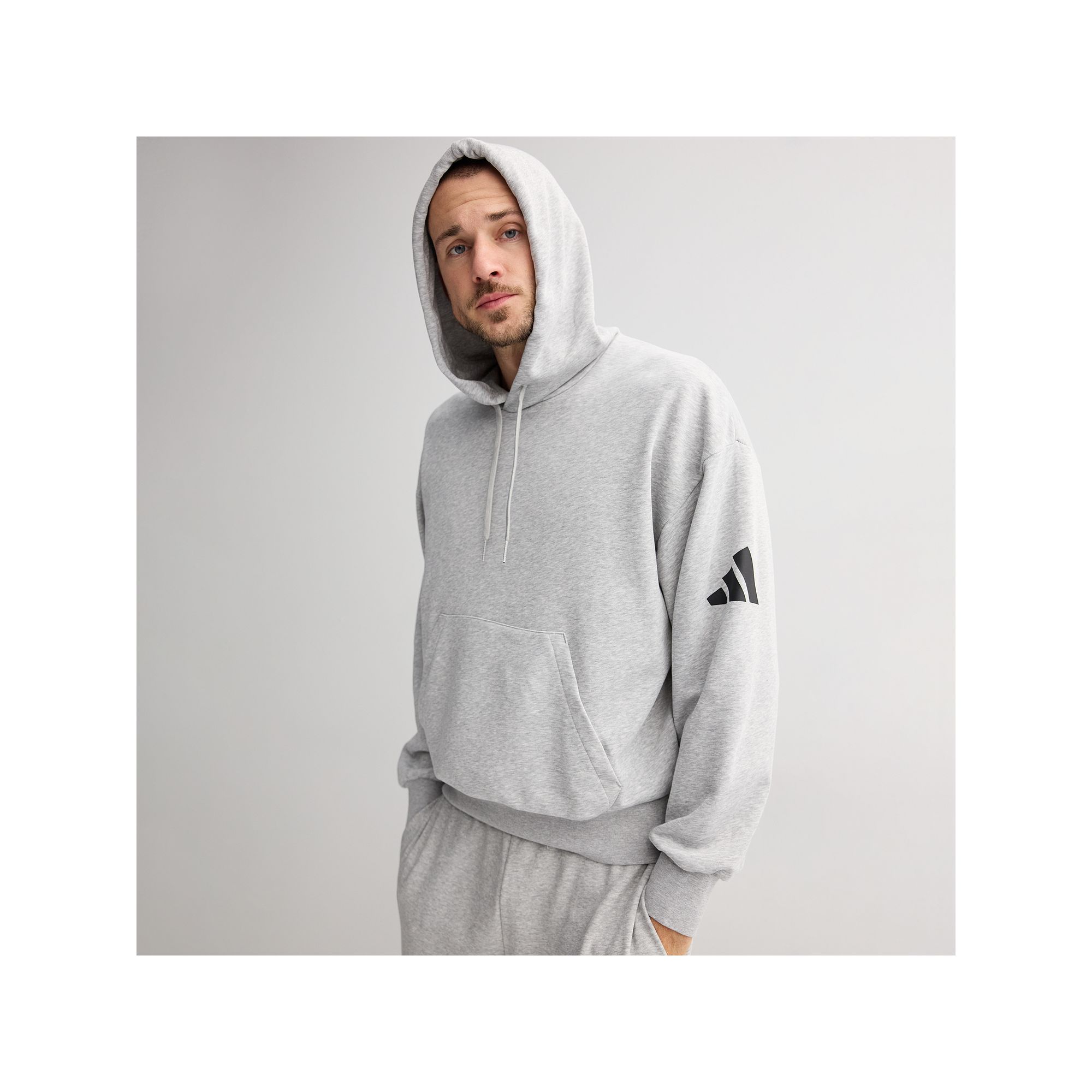 Mens adidas Essentials 3-Bar Terry Sportswear Hoodie, Size: Small, Medium 