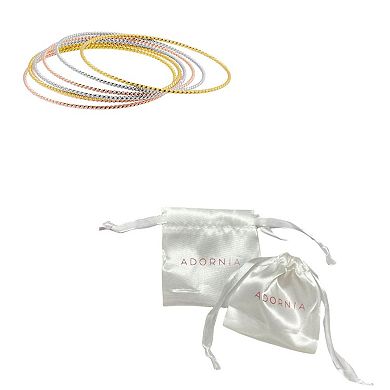 Adornia 14K Gold Plated 7-Piece Skinny Bangle Set