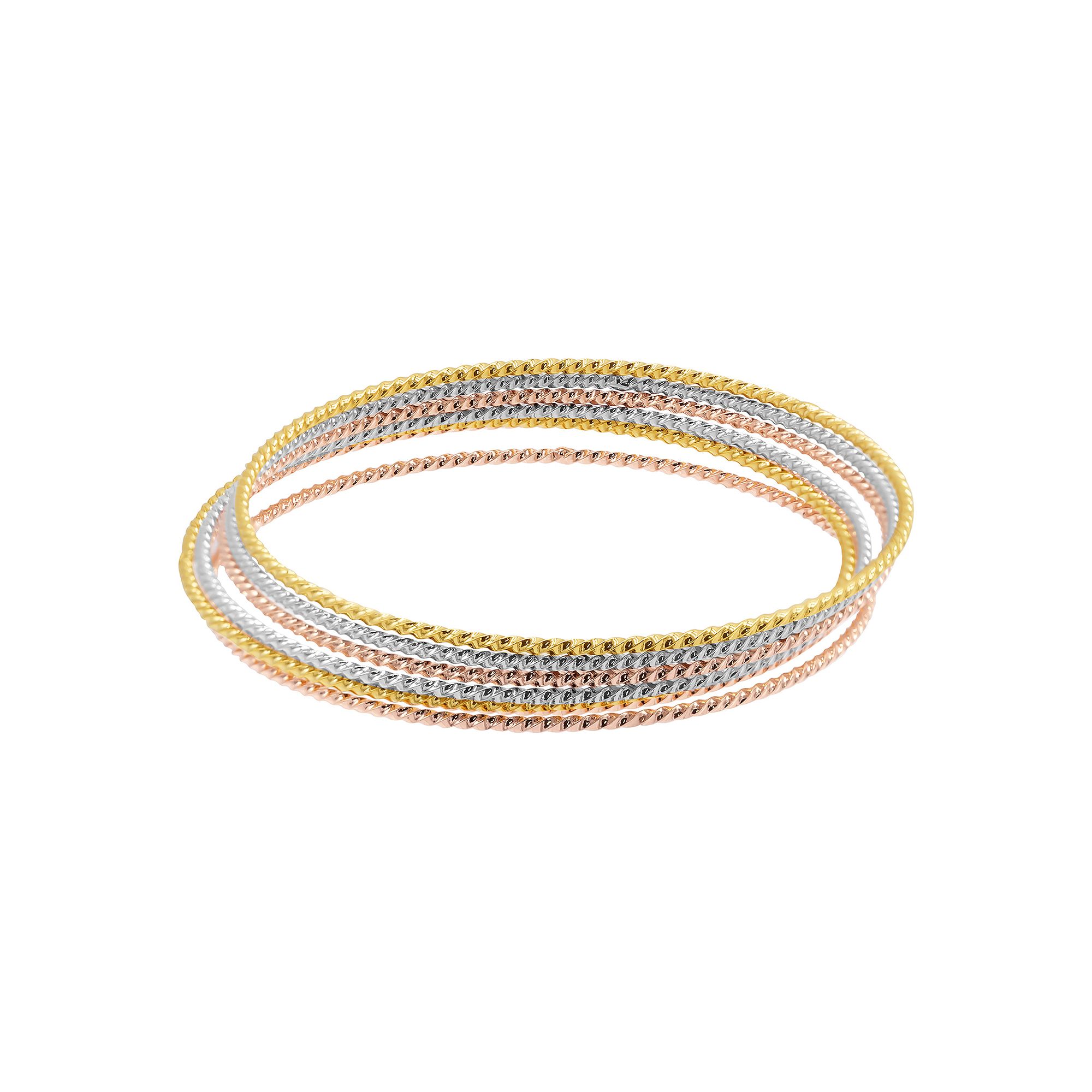 Adornia 14k Gold Plated 7-Piece Skinny Bangle Set, Womens, Size: 8.5, T
