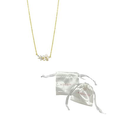 Adornia 14K Gold Plated Crystal Flower Branch Leaf Necklace