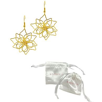 Adornia 14k Gold Plated Wire Flower Earrings
