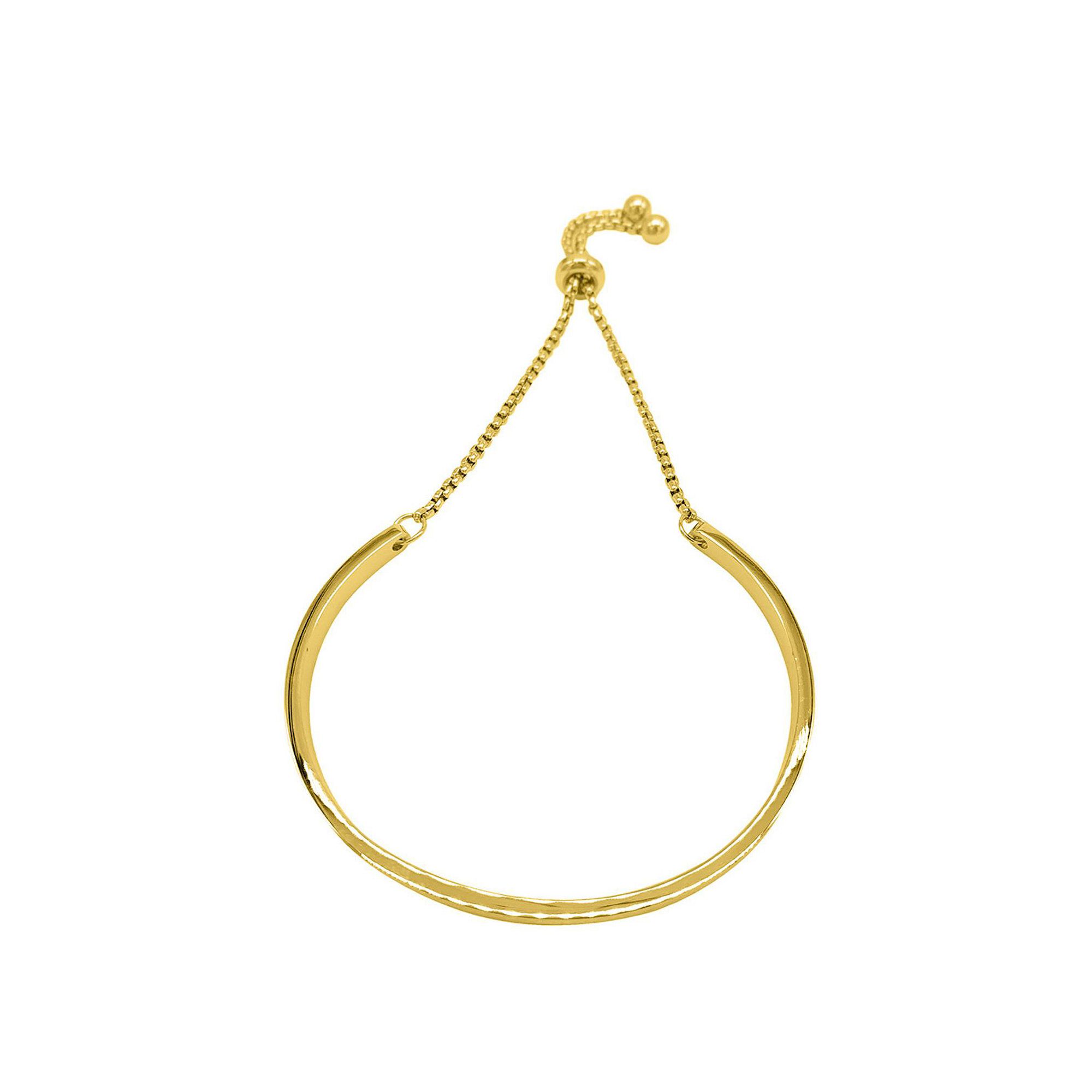 Adornia 14k Gold Plated Curved Bar Slider Bracelet, Womens, Size: 5-9 A