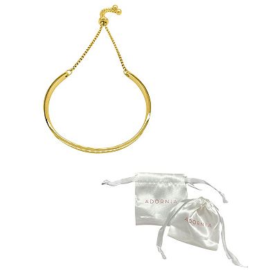 Adornia 14K Gold Plated Curved Bar Slider Bracelet