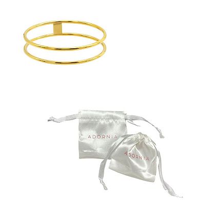 Adornia 14k Gold Plated Stainless Steel Double Row Bangle Bracelet
