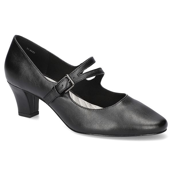 Women's Meryl by Easy Street Asymmetrical Mary Jane Pumps - Black (8.5)