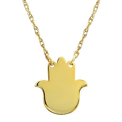 Taylor Grace 10k Gold Polished Hamsa Necklace