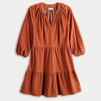 Women's Sonoma Goods For Life® Tiered Corduroy Dress