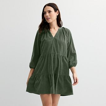 Women's Sonoma Goods For Life® Tiered Corduroy Dress