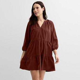 Women's Sonoma Goods For Life® Tiered Corduroy Dress