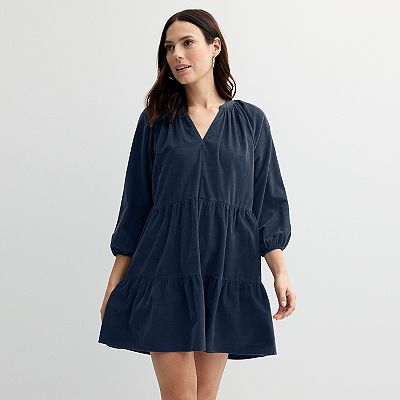 Women's Sonoma Goods For Life Tiered Corduroy Dress