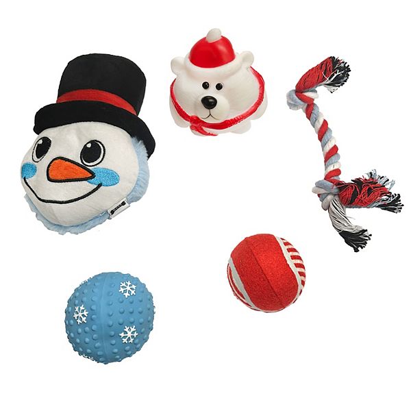 Woof 5-pc. Snowman Dog Toy Tub Set - Multi