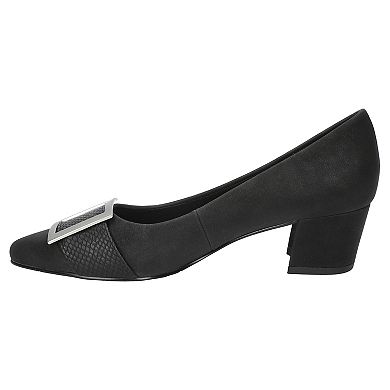 Easy Street Women's Cider Faux Snake Detailed Top Buckle Pumps
