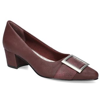 Easy Street Women's Cider Faux Snake Detailed Top Buckle Pumps