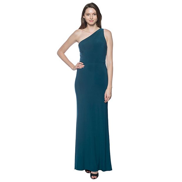 Jump Women's Ity Gown One Shoulder, Navy Blue, 4