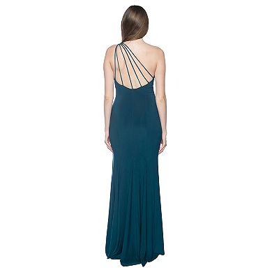Juniors' Jump One-shoulder Strap-back Detail Maxi Dress