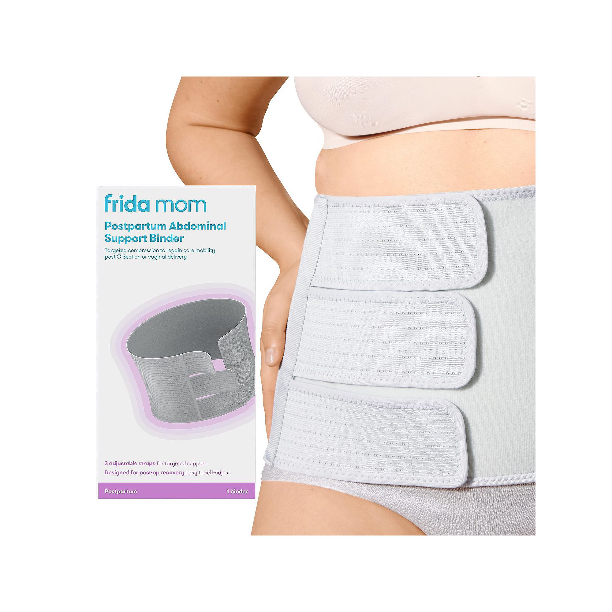 Frida Baby Postpartum Abdominal Support Binder, White