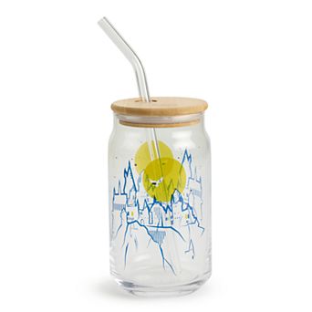 Harry Potter Hogwarts Castle 16oz Glass Tumbler with Bamboo Lid and Glass Straw
