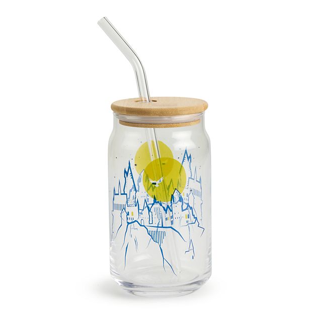 Harry Potter Hogwarts Castle 16oz Glass Tumbler with Bamboo Lid and Glass  Straw