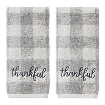 SKL Home 2 pc Thankful Plaid Hand Towel Set