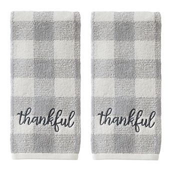 SKL Home 2 pc Thankful Plaid Hand Towel Set