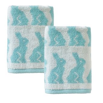 SKL Home Bunny Jacquard Hand Towel 2-Pack
