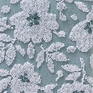 SKL Home 2-Piece Moss Green Floral Jacquard Hand Towel Set