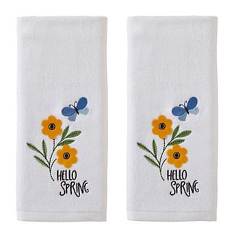 SKL Home 3D Hello Spring Flowers Hand Towel 2-Pack