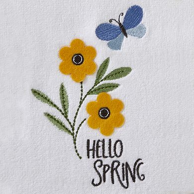 SKL Home 3D Hello Spring Flowers Hand Towel 2-Pack