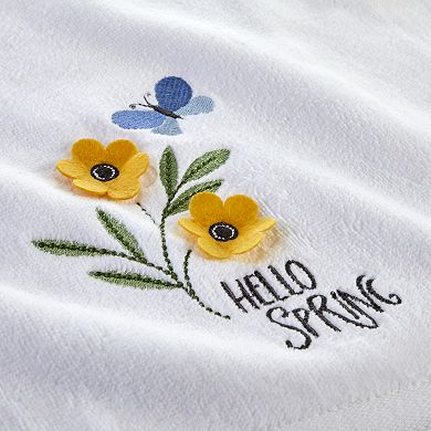 SKL Home 3D Hello Spring Flowers Hand Towel 2-Pack