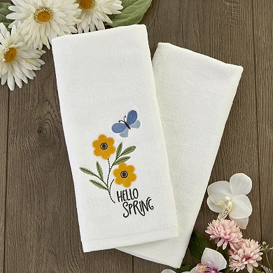 SKL Home 3D Hello Spring Flowers Hand Towel 2-Pack