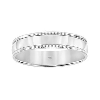 Men's Sterling Silver Milgrain Edge Band Ring