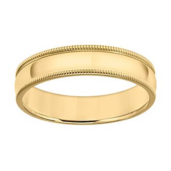 Men's Sterling Silver Milgrain Edge Polished Band Ring