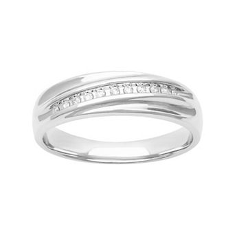 Men's Sterling Silver 1/10 Carat T.W. Diamond Band Ring