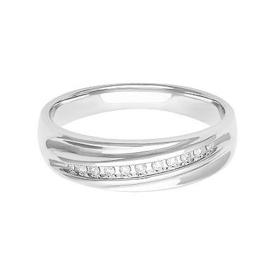 Men's Sterling Silver 1/10 Carat T.W. Diamond Band Ring