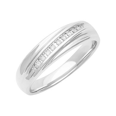 Men's Sterling Silver 1/10 Carat T.W. Diamond Band Ring