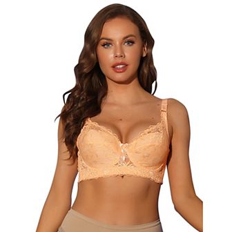 Women's Underwired Lace Adjustable Straps Push-up 3/4 cup Bra