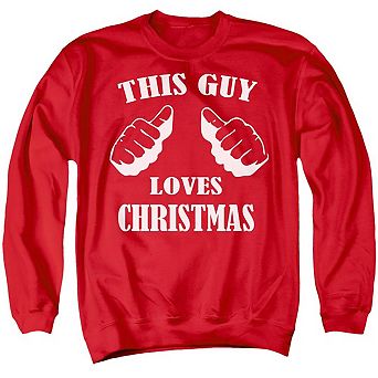 This Guy Loves Christmas Unisex Adult Crewneck Sweatshirt Sweater