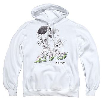 Elvis Presley Elvis Is A Verb Adult Pull Over Hoodie