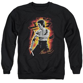 Bruce Lee Dragon Fire Adult Crewneck Sweatshirt